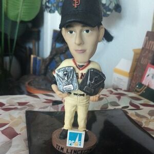 Tim Lincecum Bobblehead Figurine - Cream Uniform, Black Cap